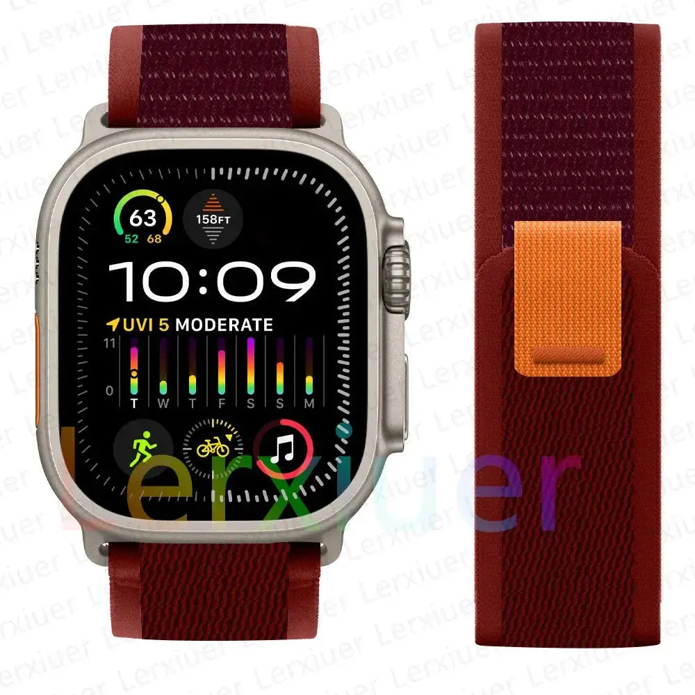 For Apple Watch Series 10 46mm Nylon Loop Magnetic Buckle Watch Band(Smoke Purple) Elegant-Straps Store