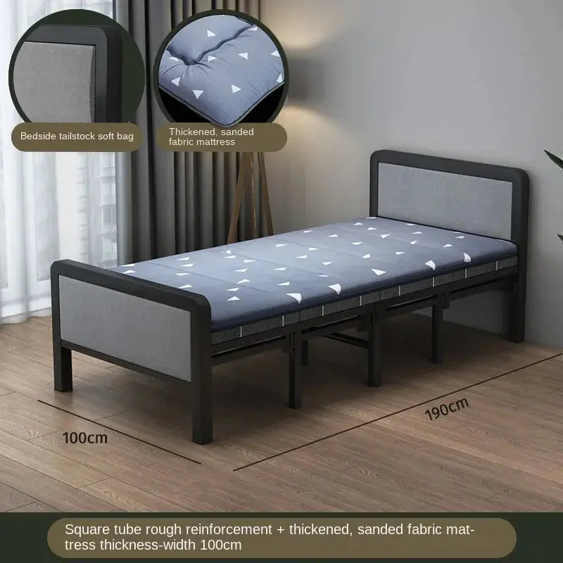 *Folding Bed Double Home Simple Rental House Noon Break Bed Office AliExpress