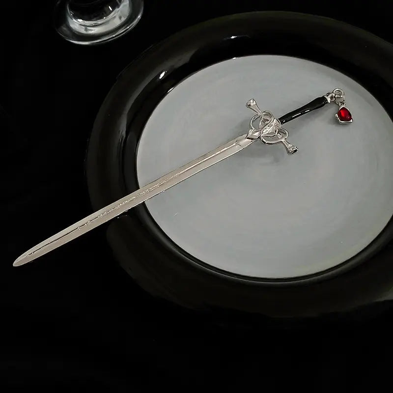 Sword Hairpin Headdress For Women Girls Chinese Style Vintage Hair Sticks DIY Hairstyle Ponytail Holder Hair Accessories Jewelry Stone's Store