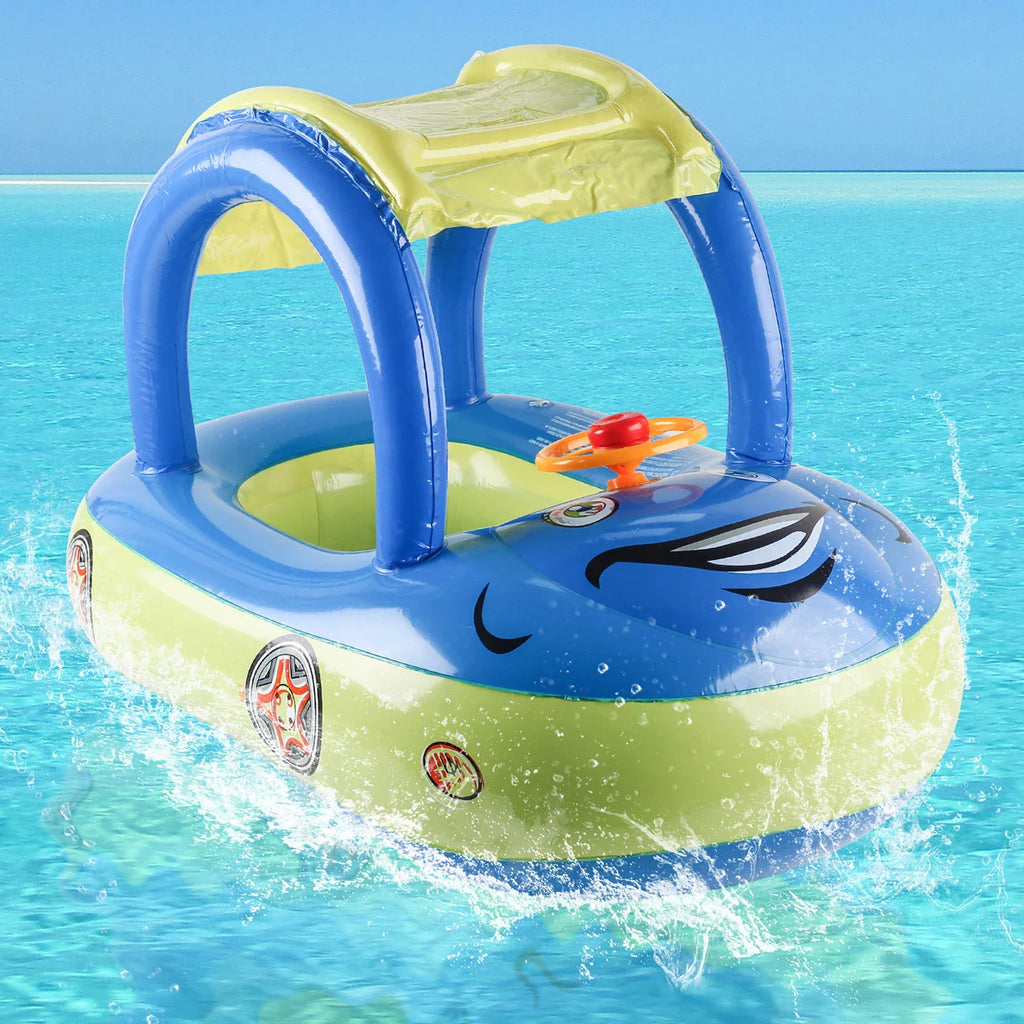 🚗 Flotador de Piscina para Bebés con Forma de Coche | Anillo de Natación para Bebés para Diversión en la Playa y la Piscina🏖️ Perfecto para Edades de 4 a 6 Años | 🌊 Flotador de Paseo Seguro, Cómodo y Adorable