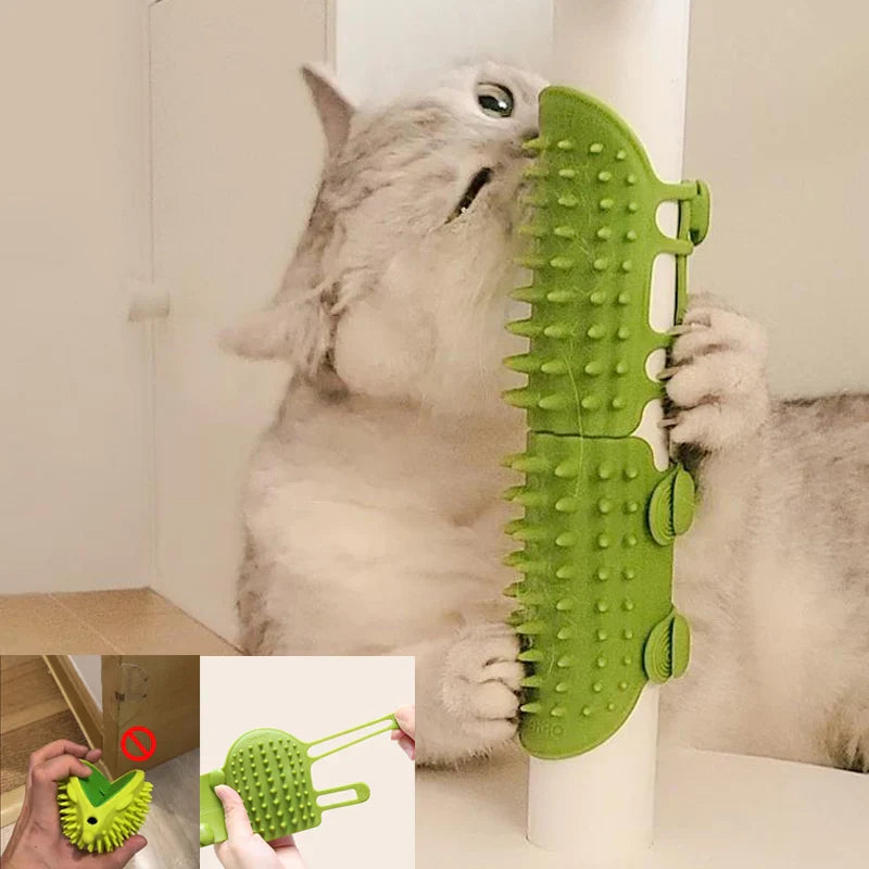 Pet Cat Hair Removal Massage Comb: Self-Cleaning Wall Corner Cat Scratcher Brush for Grooming HOMEPRO GLOBAL Store