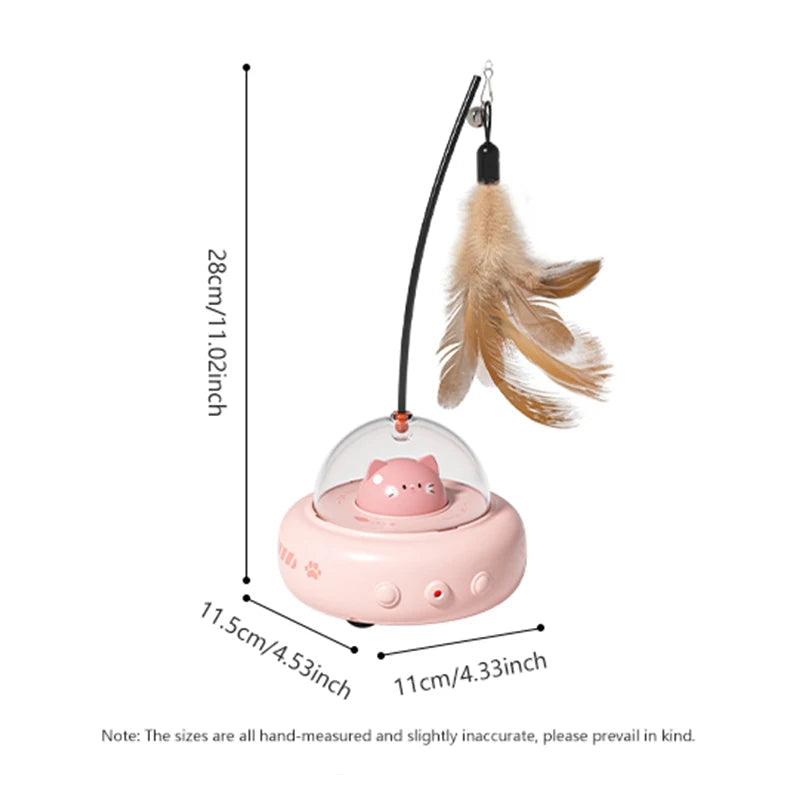 Smart UFO Cat Toy: Bell & Feather Fun Small Pet Store