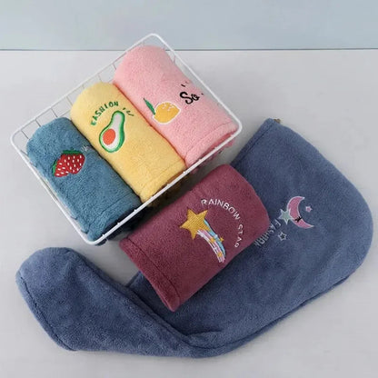 1pc Quickly Dry Hair Hat Super Absorbent Soft Bathroom Women Head Towels Girls Cute Hair Towel Hair Dry Wrap Bonnets Stone's Store