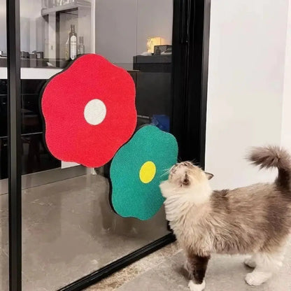 Flower Shape Cat Scratching Board Wall Mounted Detachable Cat Nail File Scratcher Space Saving Wear-resistant Sweet Household Store