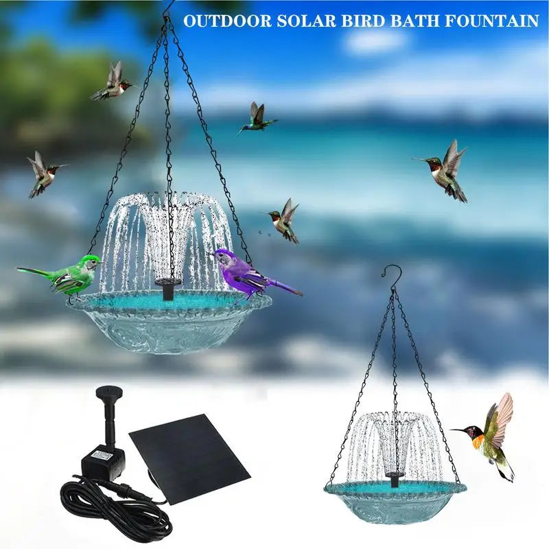 AquaBloom™ Fuente solar para pájaros 🐦💧 — Belleza de jardín en cascada
