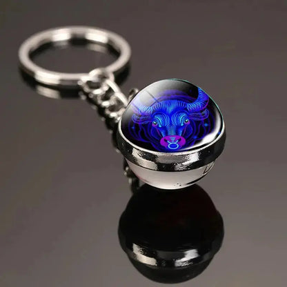 12 Constellation Keychain with Luminous Time Stone Pendant - Creative Fashion Accessory Gift Shop1103314747 Store