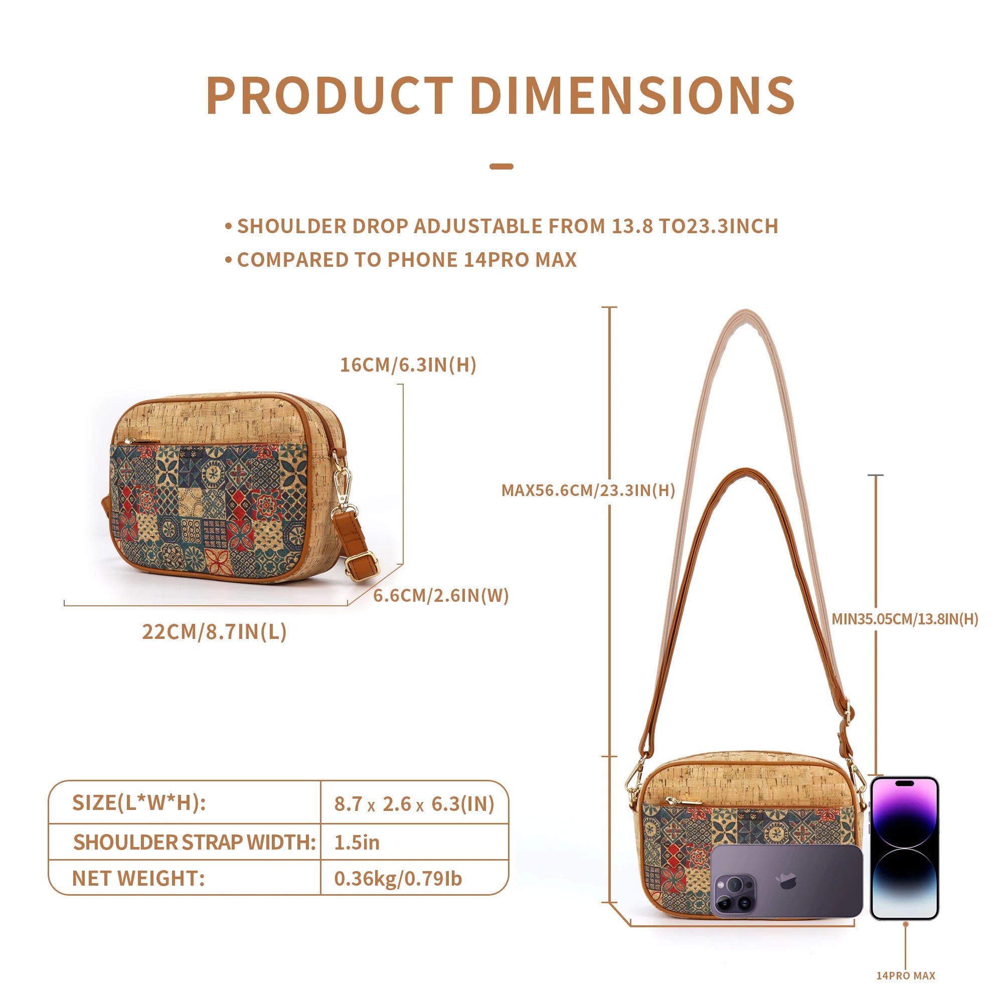 Vintage Flower Print Crossbody Bag, Women's Tree Bark Pattern Purse, Ethnic Style Shoulder Bag, Versatile