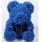 40/25cm Blue Rose Bear Heart Artificial Flower Rose Teddy Bear For