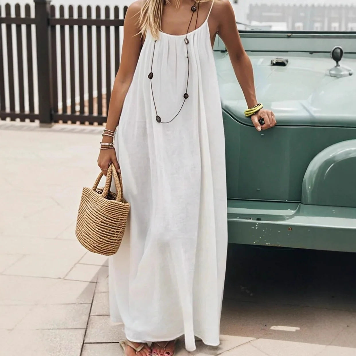 BreezeMuse™ Maxi sin Espalda 🌸 — Ajuste Regulable, Fluidez de Verano