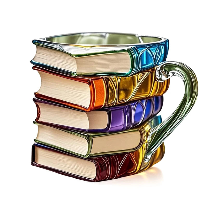 BookBrew™ 3D Stacked Books Mug 📚☕
