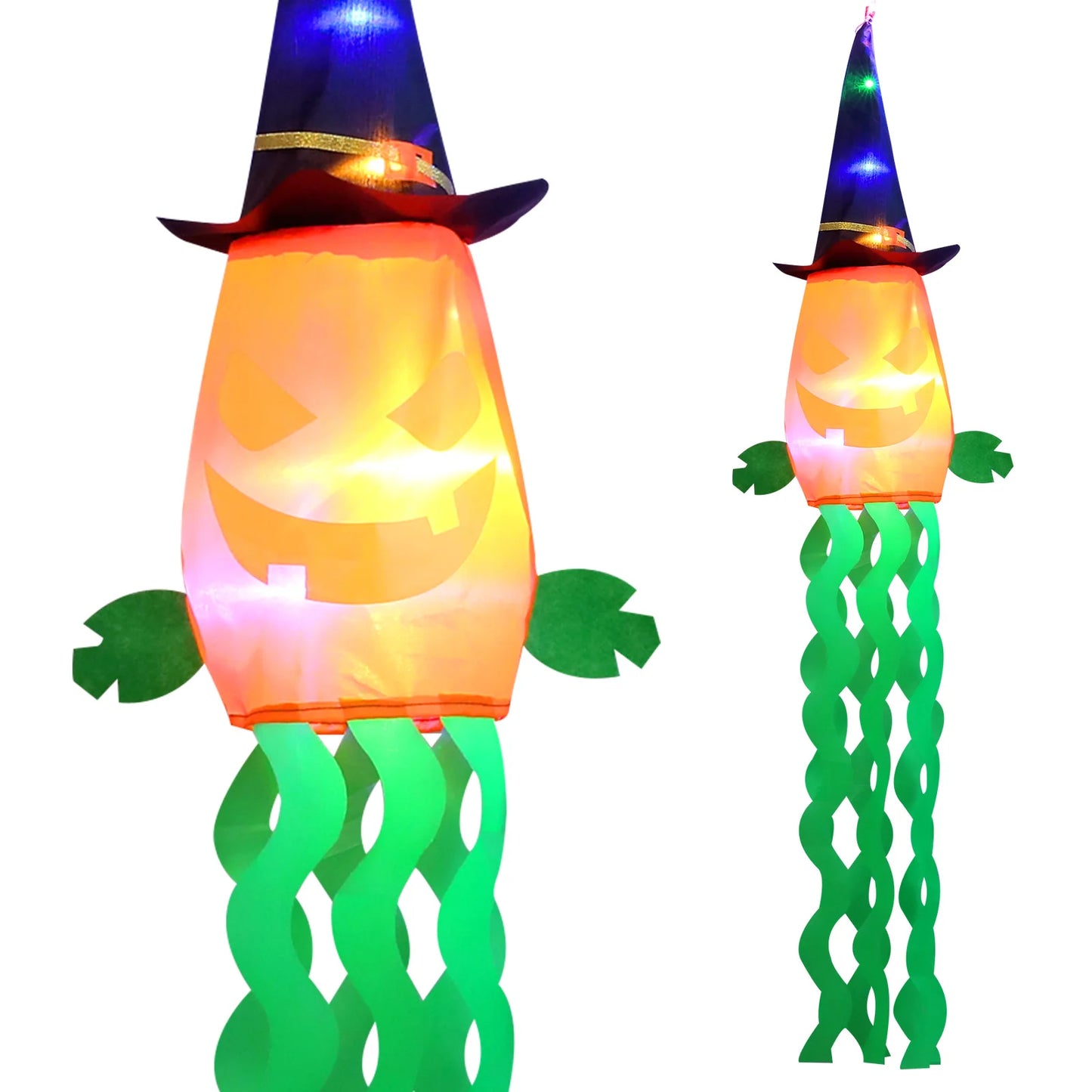 Halloween Hanging Decoration Witch Hats LED Black Light up Witch Hats for Indoor Outdoor Yard Garden Porch Halloween Decorations