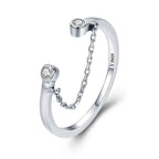 Adjustable Rings Real 925 Sterling Silver Stackable Engagement Zircon Open Size Rings For Women Jewelry big nose Official Store