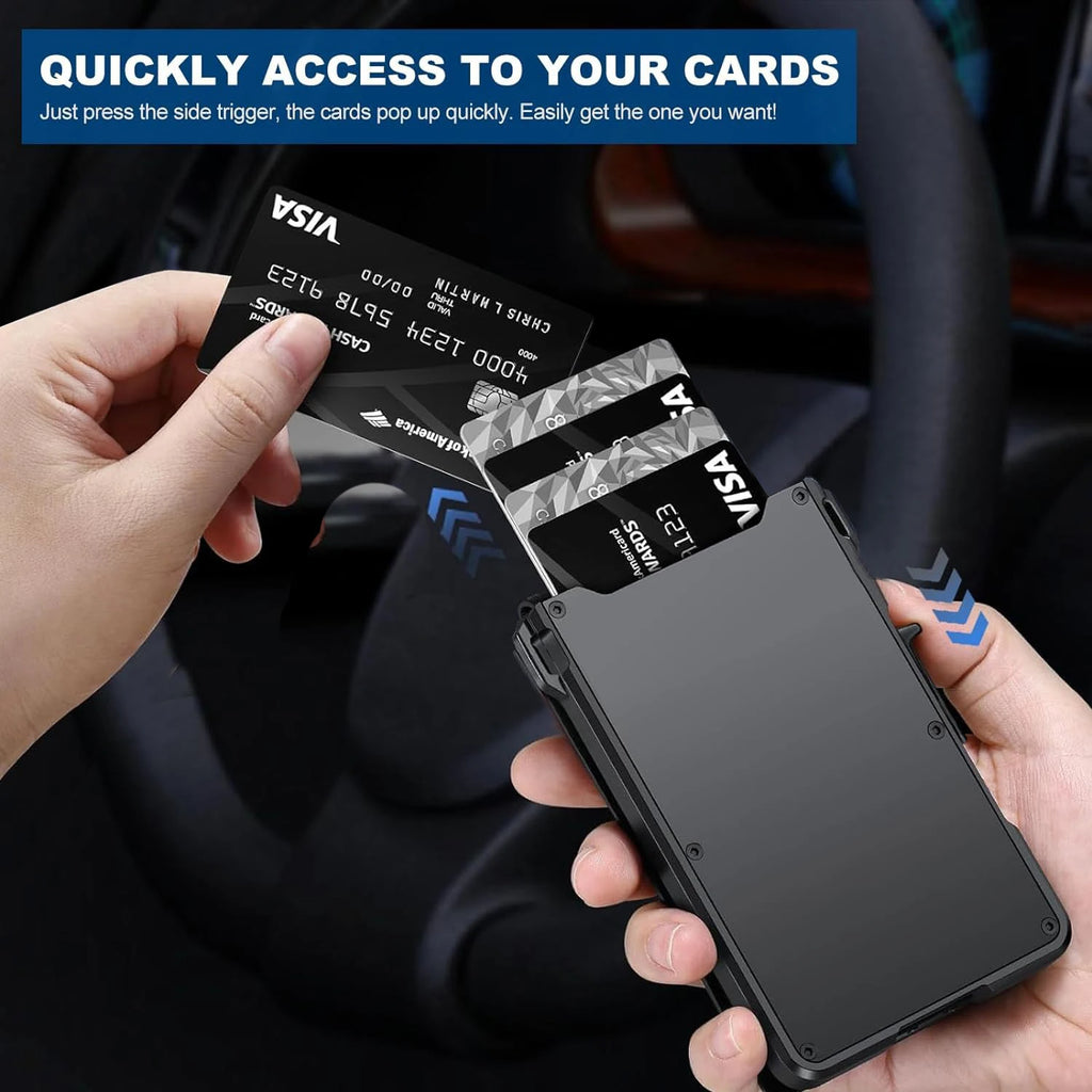 SecureSnap™ Smart RFID Wallet 🔒💼 Pop-Up. Protected. Stylish.
