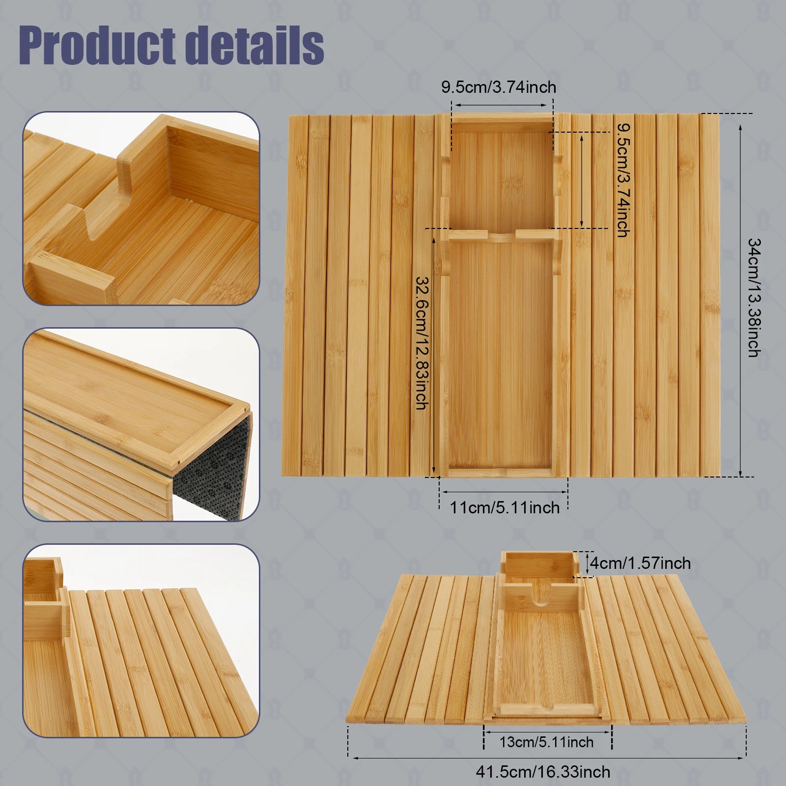 SipEase™ Wooden Couch Cup Holder – Spill-Free Relaxation
