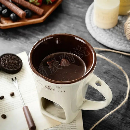 Fondue Pots Fondue Mug Set Personal Mini Chocolate Cheese Ice Cream Fondue Maker Kit Individual Butter Melter Cup Small Warmer Graffiti Store