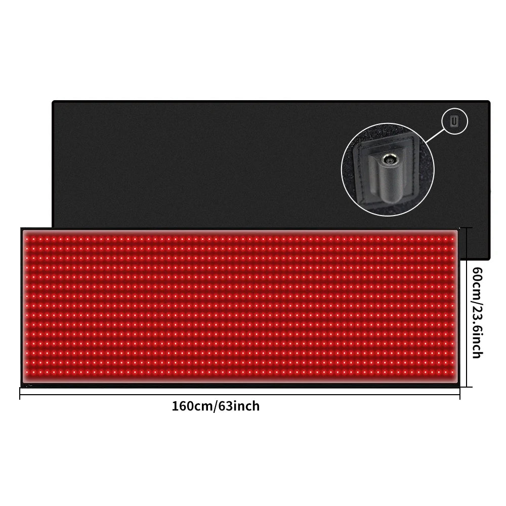 Manta de luz roja de cuerpo entero de 63" x 23.6", 945 cuentas LED de 660 nm y 850 nm, manta de luz roja, almohadilla de relajación LED de cuerpo entero
