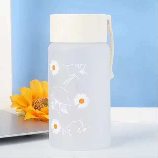 Portable Large Capacity Plastic Straw Time Marker Outdoor Water Bottle