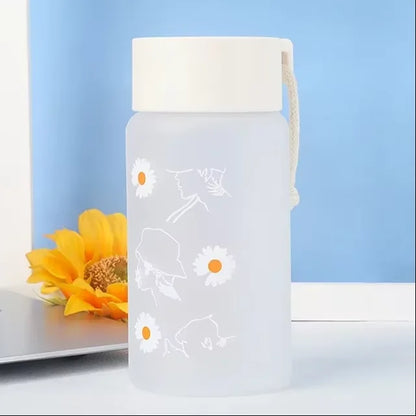 Portable Large Capacity Plastic Straw Time Marker Outdoor Water Bottle