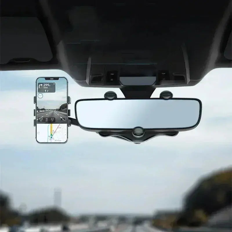  Rearview Mirror Phone Holder Car 360 Rotation Phone Mount Stable