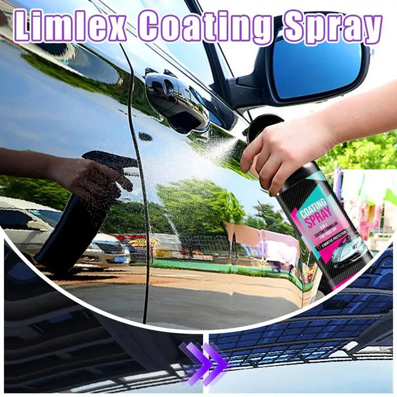 Limlex Spray de Recubrimiento para Coche, Agente de Renovación de Cera para Coche, Spray de Pulido, Spray de Detallado Rápido, Pulidor, Agente Restaurador