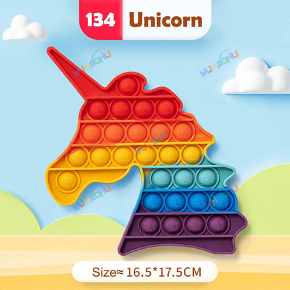 Rainbow Pop Push Bubblle Fidget Anti Stress Relief Toys for Adult Children Special Needs Sensory Toys Interactive Toys for Kids Stone's Store