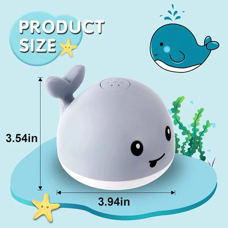 Juguete de baño recargable mejorado para bebés con ballena luminosa a prueba de agua