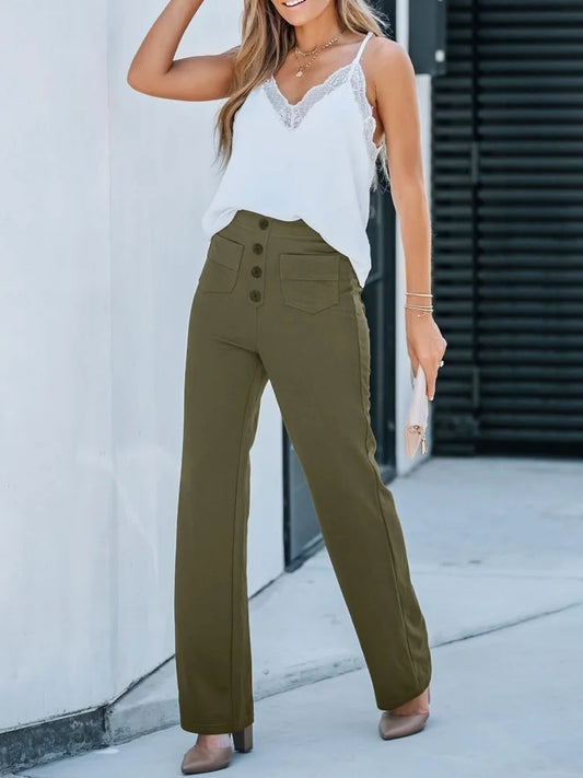 Pantalones de tiro alto FlexCurve™ ✨ — Comodidad elástica, ajuste ceñido