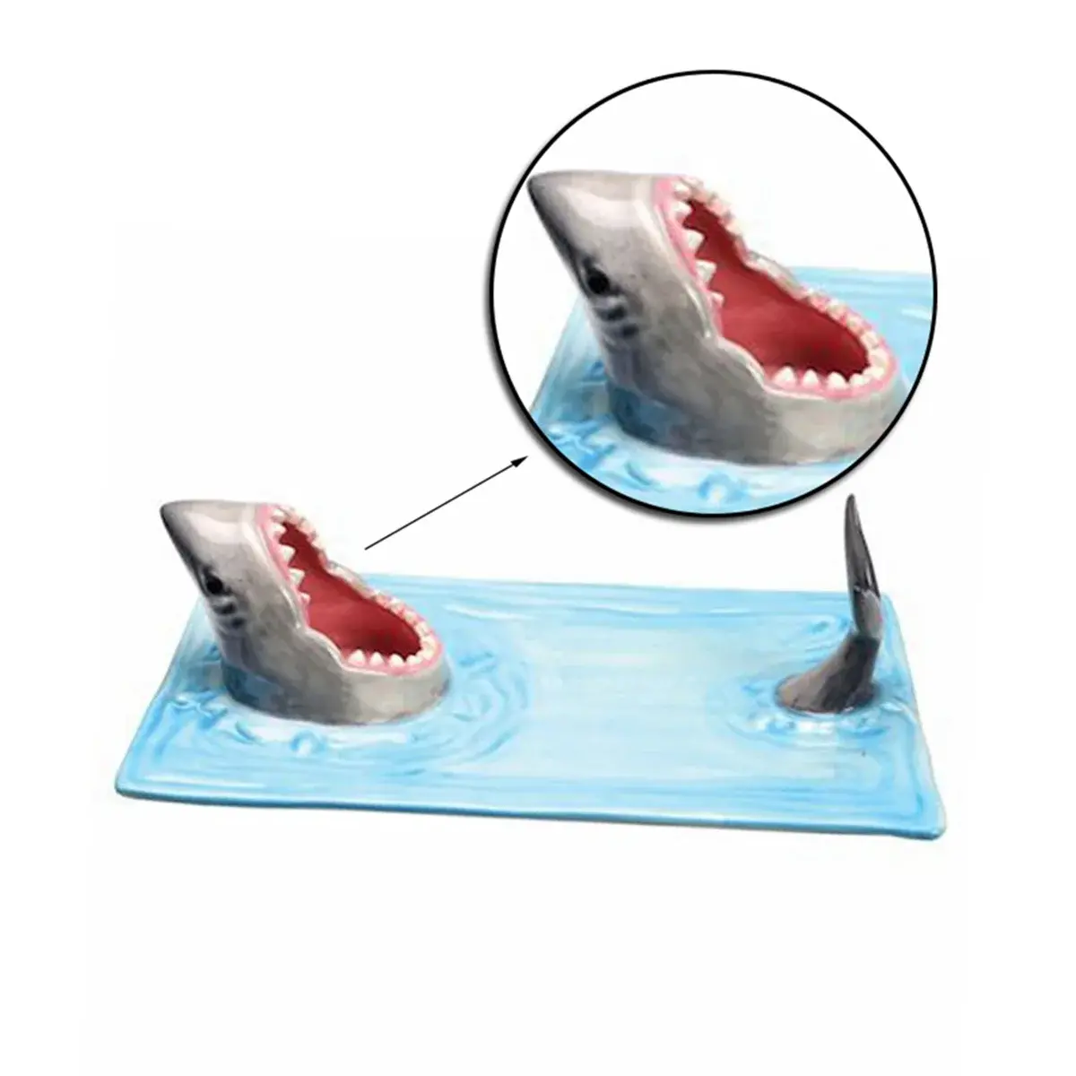 Ceramic Sushi Plate, Sharks Shape Rectangle Cheese Board Dining Table