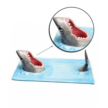Ceramic Sushi Plate, Sharks Shape Rectangle Cheese Board Dining Table