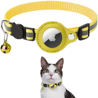 Reflective Airtag Case Collar for Cats and Dogs Yellow Pandora