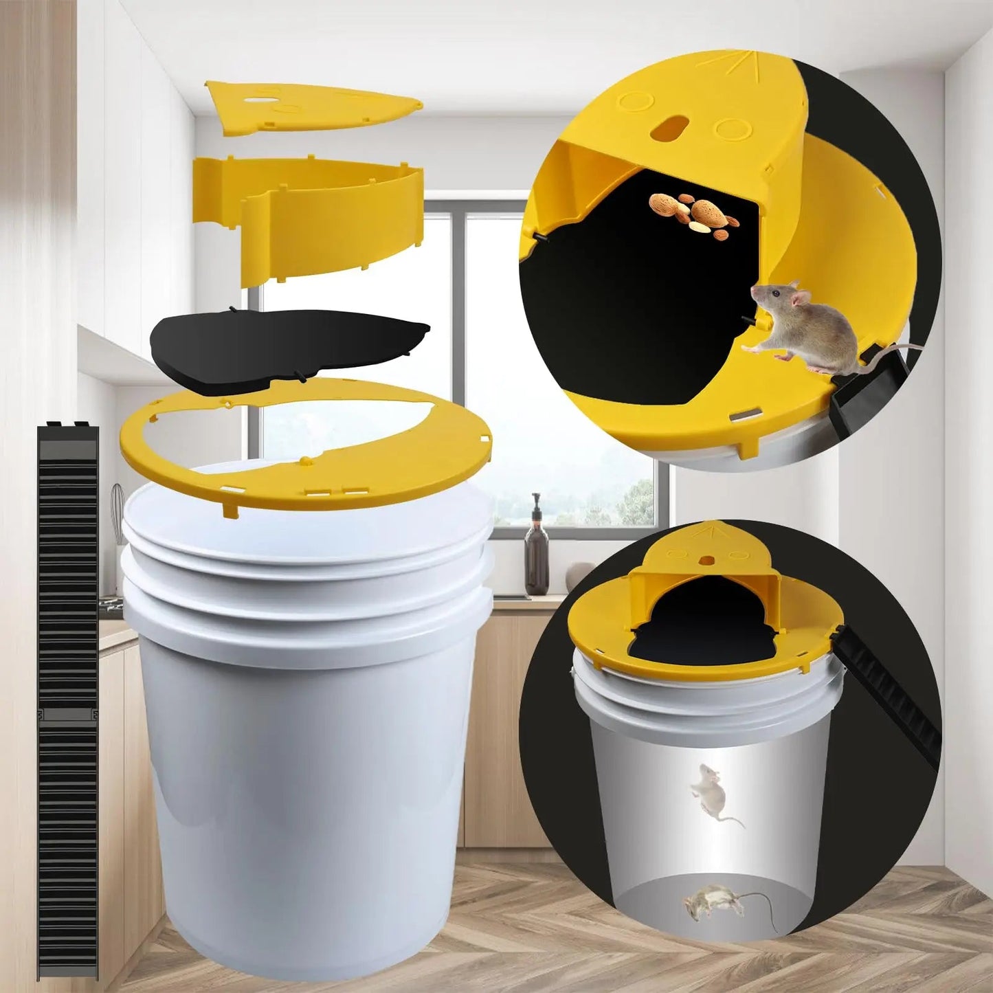 Mouse Trap Flip and Slide Bucket Lid Mice Rat Trap For Indoor Outdoor Multi Catch Auto Reset Stone's Store