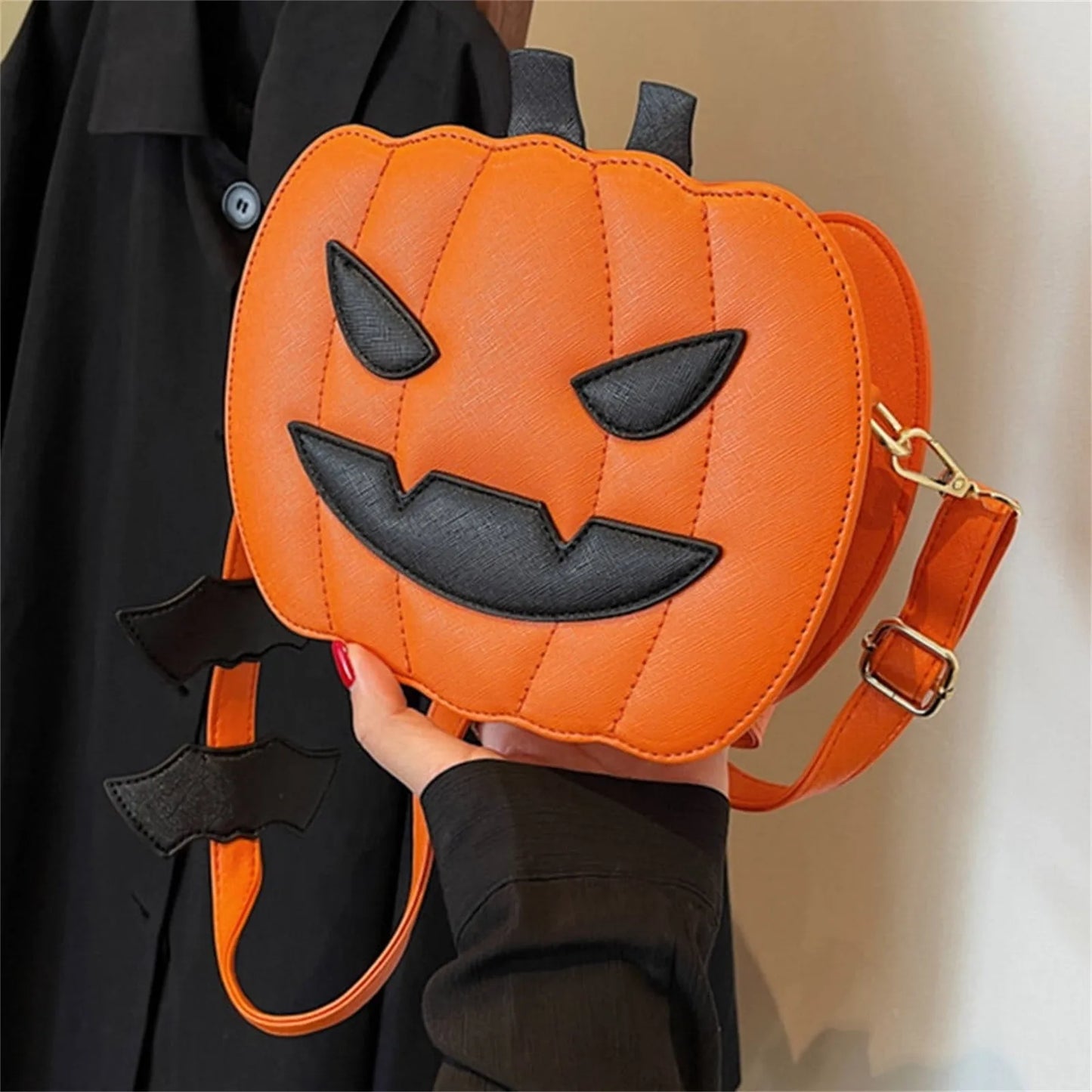 Halloween Pumpkin Shoulder Bag Women Novelty Purse PU Leather Female Daily handbag Halloween Creative Candy Bags for Kids