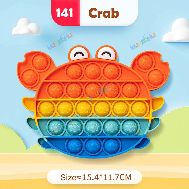 Rainbow Pop Push Bubblle Fidget Anti Stress Relief Toys for Adult Children Special Needs Sensory Toys Interactive Toys for Kids Stone's Store