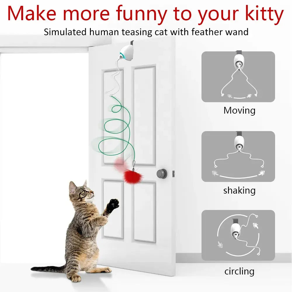 View details for Electric Cat Toy Rope Automatic Teaser Cat String Toys Hanging Door