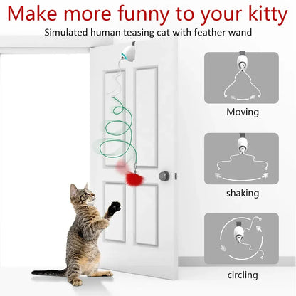 View details for Electric Cat Toy Rope Automatic Teaser Cat String Toys Hanging Door
