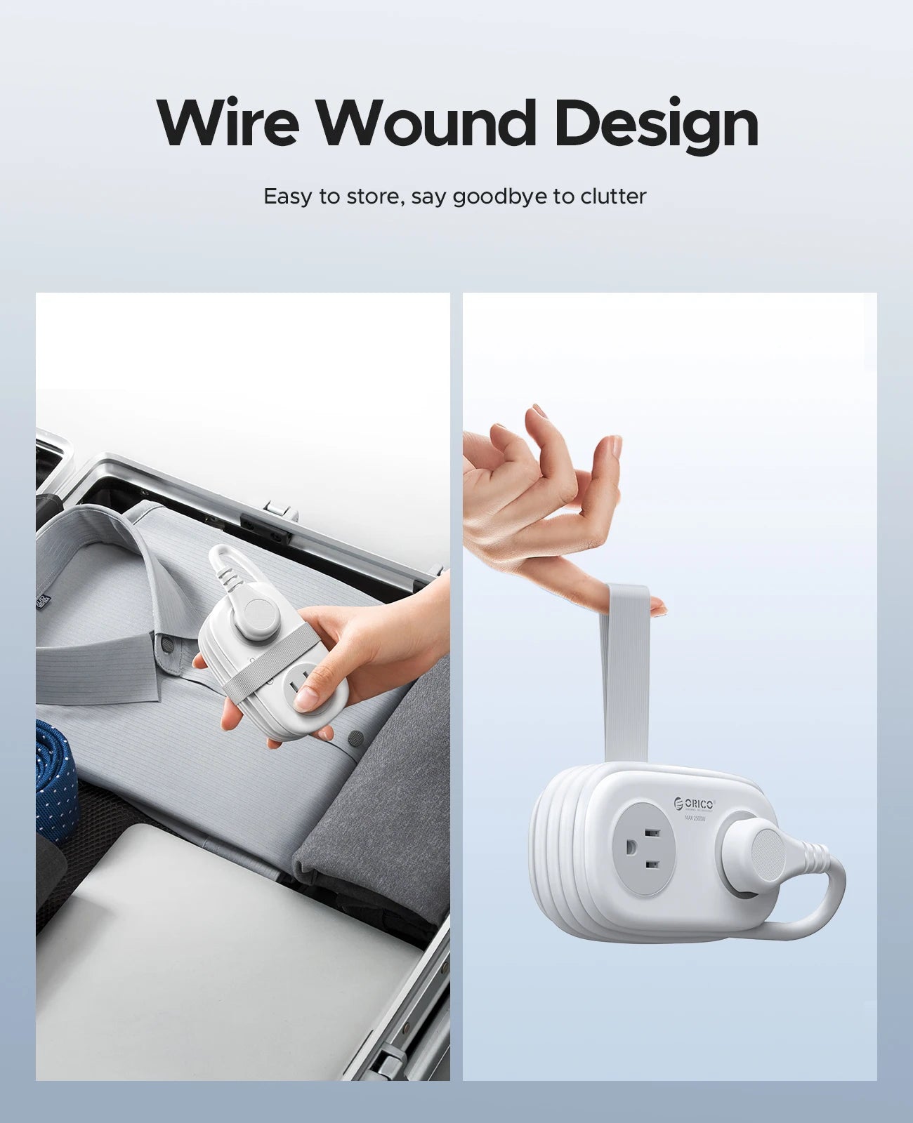 TravelZap™ Power Strip: 4 Outlets, 2 USB, 4FT Wrap