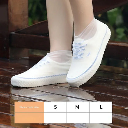 1Pair Reusable Waterproof Rain Shoe Covers Silicone Outdoor Rain Boot Overshoes Walking Shoes Protectors Shoes Cover