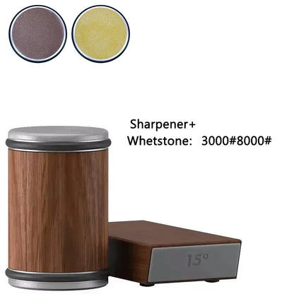 Pouring Rolling Knife Sharpener sapele Magnetic Holder Whetstone Sharpening Stone Kit 15 and 20 Degrees Angle Roller Accessory