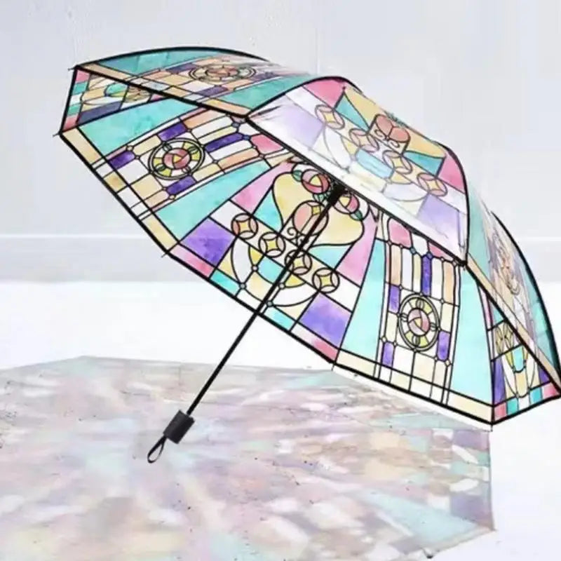Artful Skies – Stained Glass Auto Umbrella