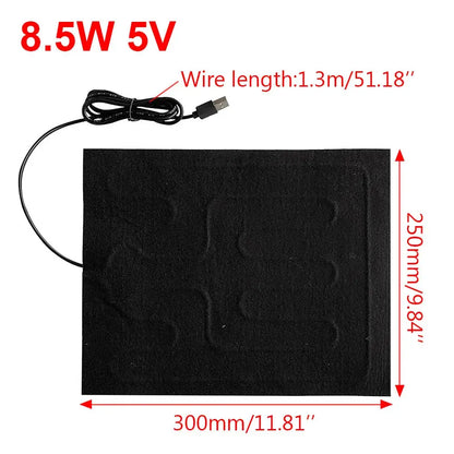 USB Heating Pad Folding Heated Sheet Car Seat Heating Cushion Seat