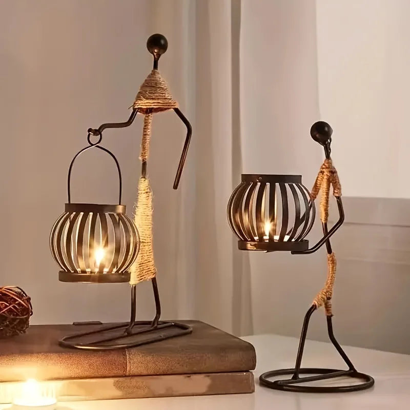 Nordic Metal Candlestick Abstract Character Sculpture Candle Holder Decors Handmade MERRYHOME Merryhome Official Store