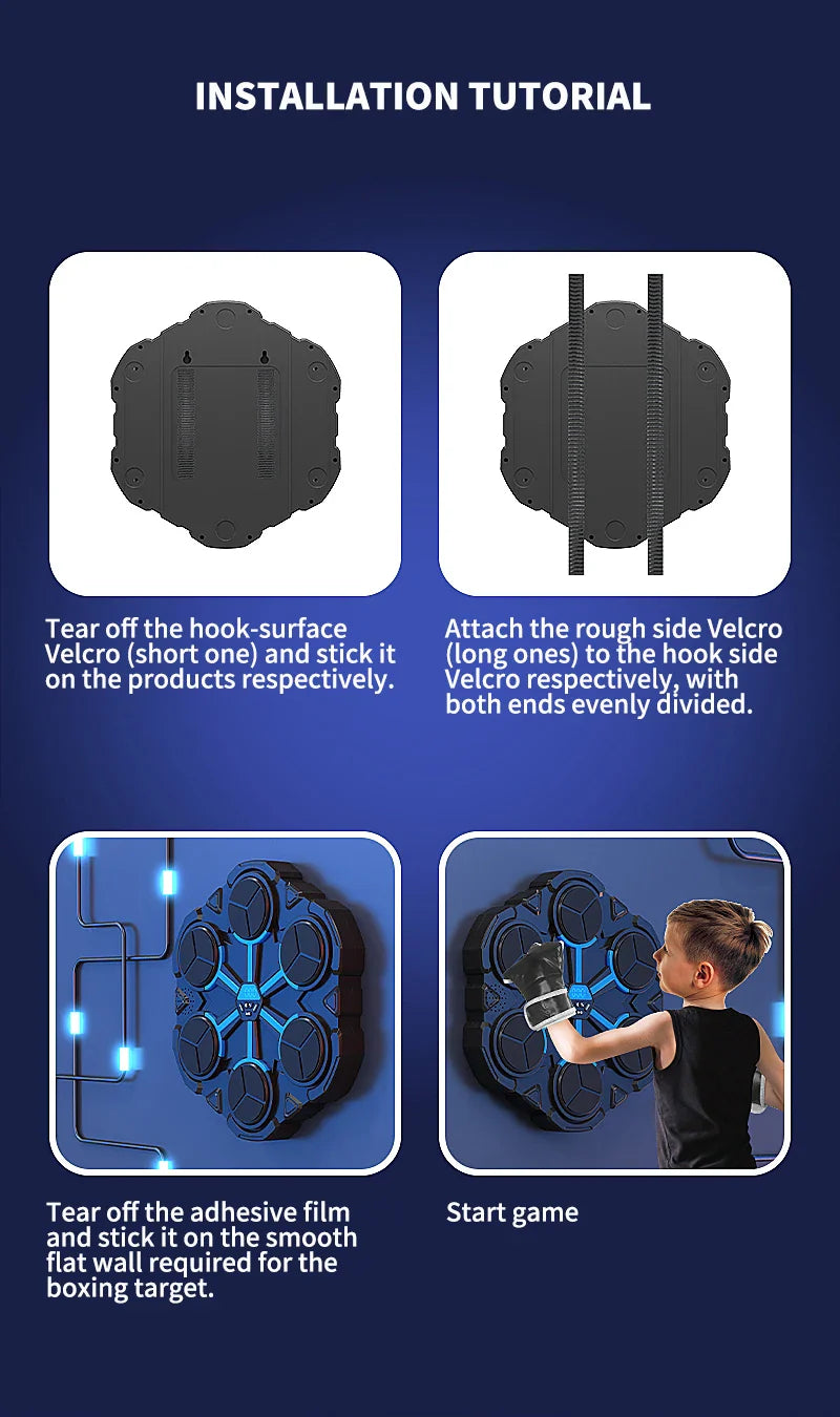 Smart Bluetooth Music Boxing Machine,Decompression,Fighting Fitness Home Boxing Wall Target Boxing Trainer Boxing Accessories Ponerait Benzhou Store