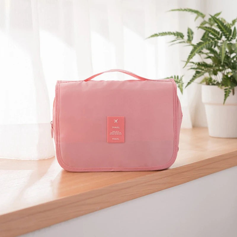Bolsa de almacenamiento de viaje multifuncional, bolsa de maquillaje de doble capa de mano para mujer, bolsa de aseo de viaje para hombre
