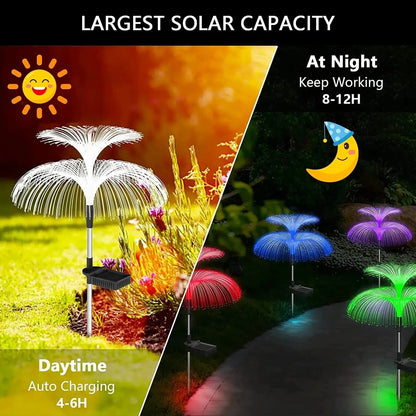 1-10pcs 7Color Changing Outdoor Lamp Solar Jellyfish Lights Waterproof