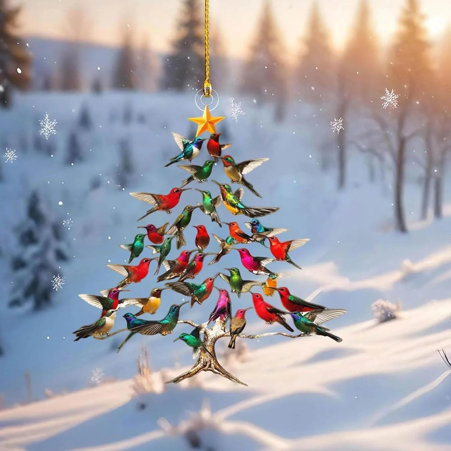 Elegant Handcrafted Hummingbird Tree Ornament
