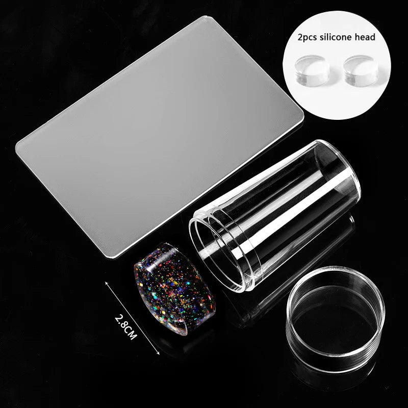 Jelly Silicone Transparent Nail Stamper Set with Scraper Stone's Store