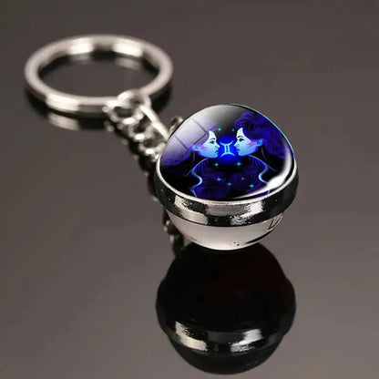 12 Constellation Keychain with Luminous Time Stone Pendant - Creative Fashion Accessory Gift Shop1103314747 Store