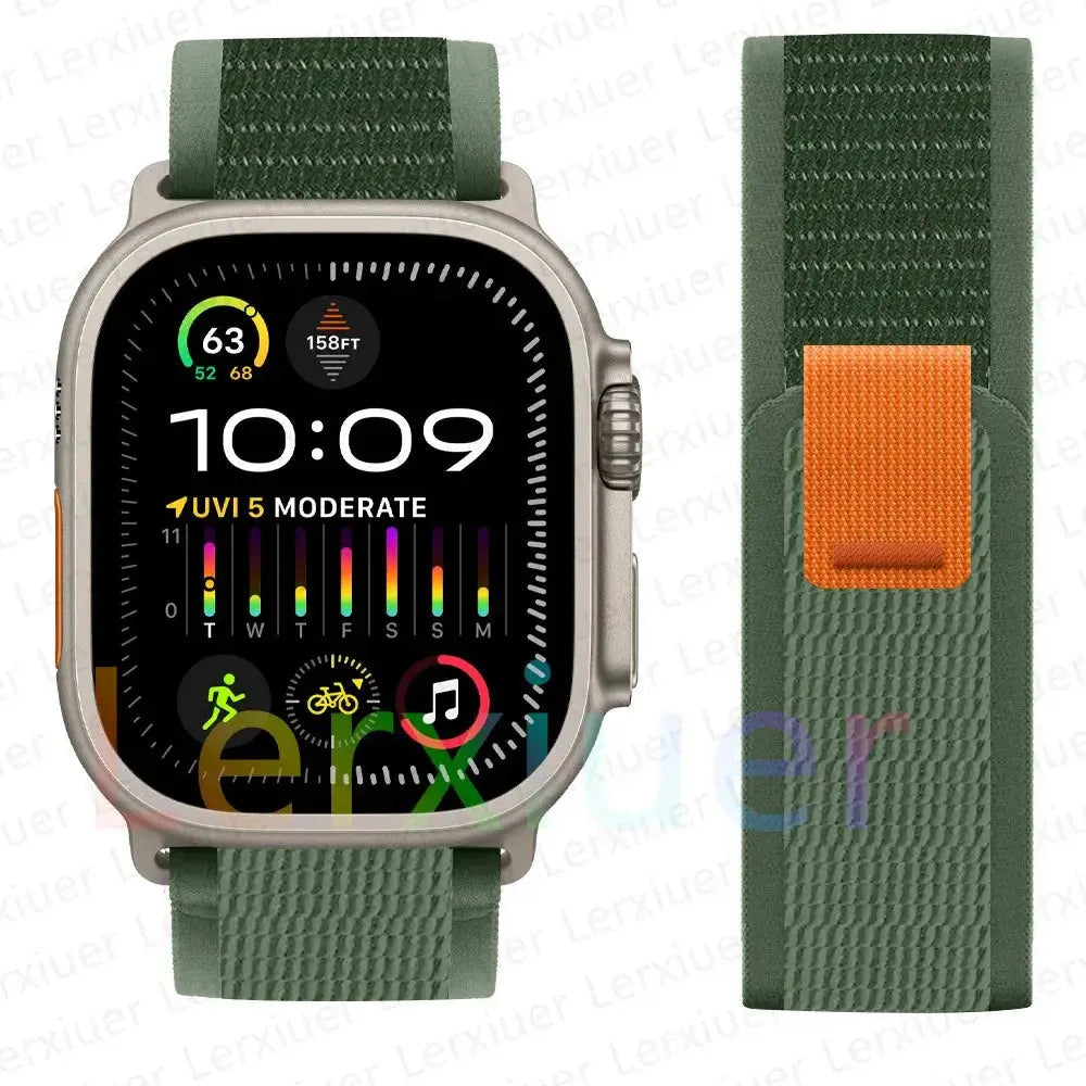 For Apple Watch Series 10 46mm Nylon Loop Magnetic Buckle Watch Band(Smoke Purple) Elegant-Straps Store