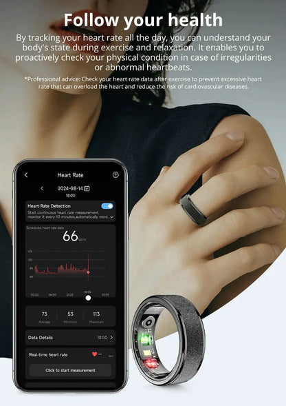 COLMI R10 Smart Ring with Charging Case for Men Women, Health and Sleep Monitor, 5ATM Waterproof, Multi-sport Mode Shop1103572318 Store