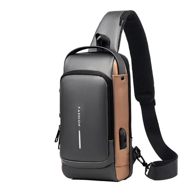 Bolso de pecho antirrobo para hombre, bolsos de hombro con carga USB, bandolera, mochila escolar para viajes cortos, bandoleras tipo bandolera Oxford para hombre